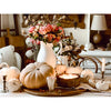 candle pumpkins flowers fall decor