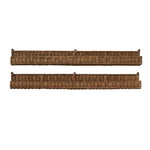 brown woven rattan wall shelf