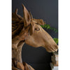 teakwood horse sculpture organic natural wood base