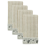 napkins set of 4 block printed tan cotton striped floral