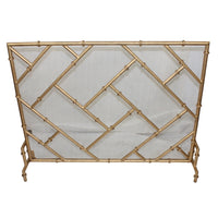 fireplace screen antique gold bamboo mesh