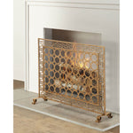fire screen green key gold circles mesh