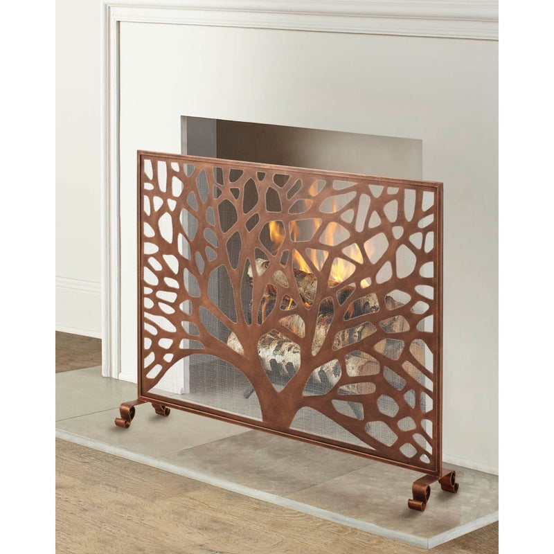 fire screen gold white rose antique panel fireplace