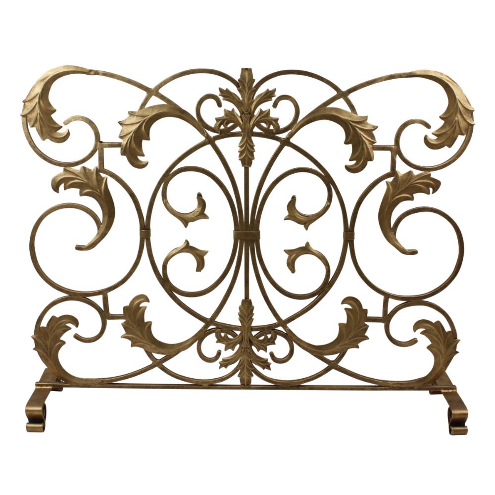 firescreen antique gold acanthus leaf