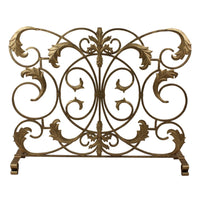 firescreen antique gold acanthus leaf