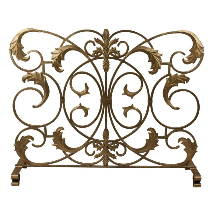 firescreen antique gold acanthus leaf