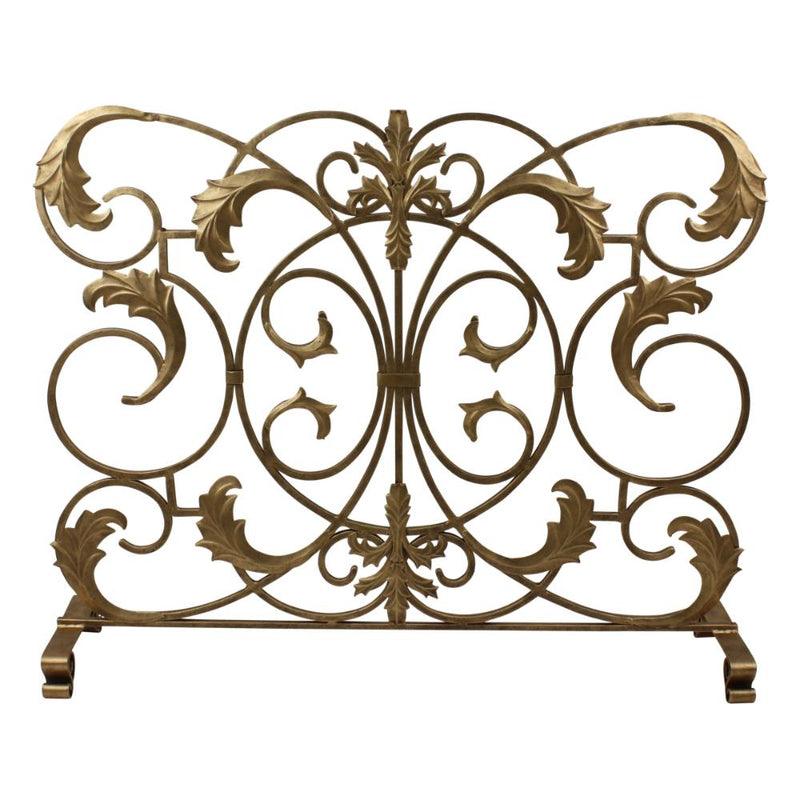 firescreen antique gold acanthus leaf