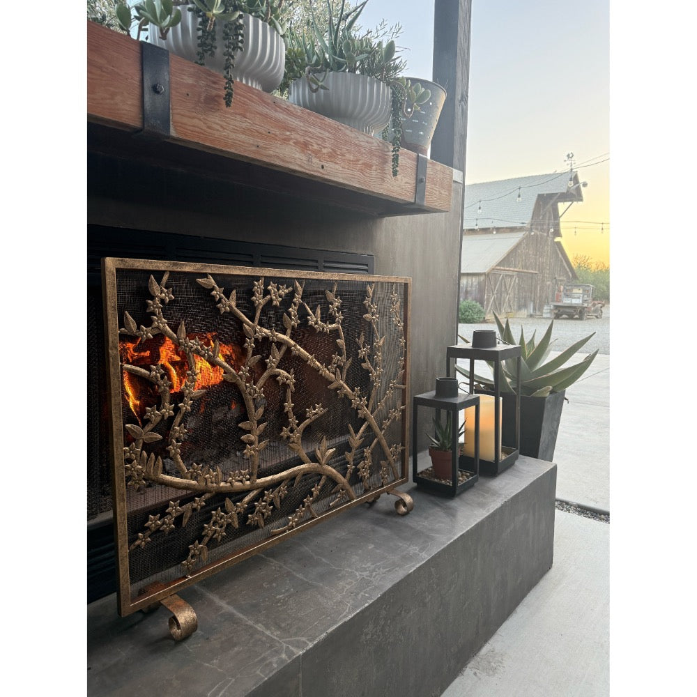 Gold Fireplace Screen | Vintage Design | Single Panel | BSEID