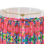 lamp shade bright pink blue green pleated