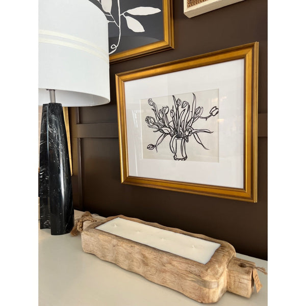 candle driftwood tray natural 