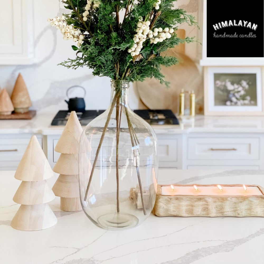 candle driftwood tray natural 