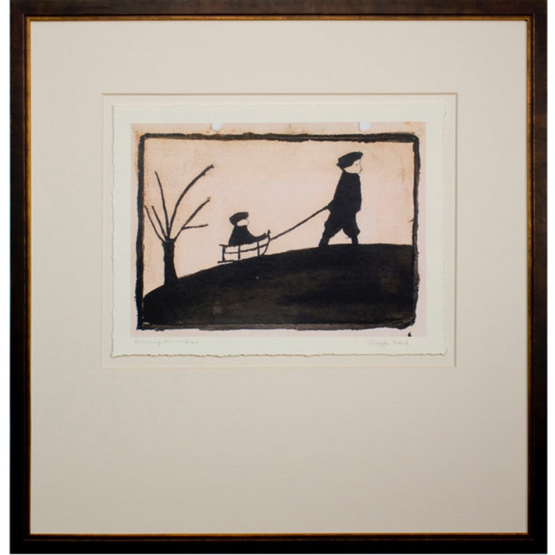 silhouette art snow print asymmetrical matte edged 