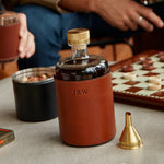 decanter leather wrapped glass personalized
