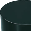 modern accent drink table glossy dark green lacquer round drum-like