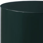 modern accent drink table glossy dark green lacquer round drum-like