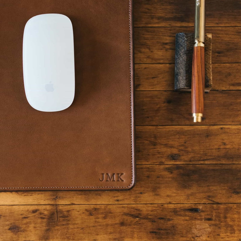 desk pad full grain leather personalized