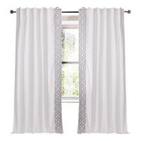 ivory curtain panels embroidered silver gold trim