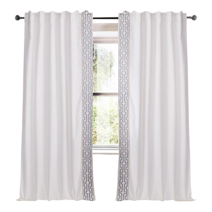 ivory curtain panels embroidered silver gold trim
