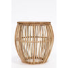 natural rattan teak round accent table