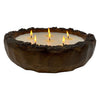 tree bark candle brown round multi wick