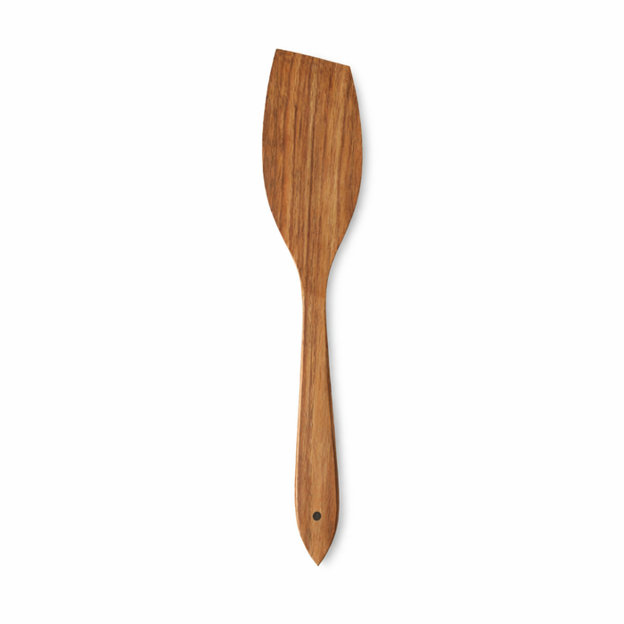 Wooden spatula on a white background