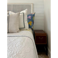 king headboard white carved detail