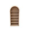 book display shelf unit white wash natural wood adjustable shelves arched top