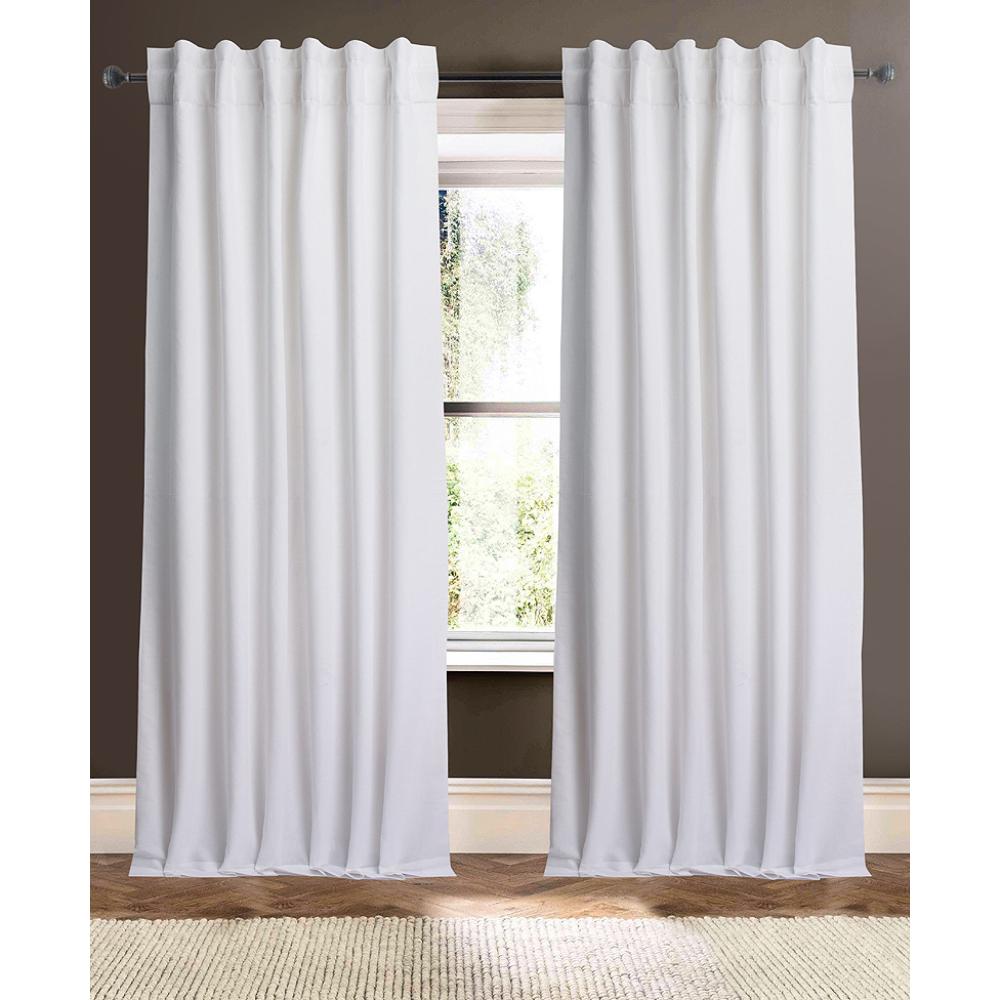 white linen blend curtain panels