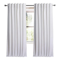 white linen blend curtain panels