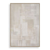large neutral palette mixed media canvas art light oak frame