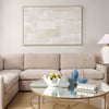large neutral palette mixed media canvas art light oak frame