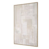 large neutral palette mixed media canvas art light oak frame