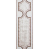 Drapery Curtain Panel Linen Cotton Rod Pocket White Grey Trim