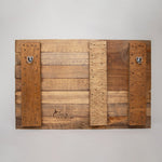 sign american flag red white blue rustic pine wood starfish