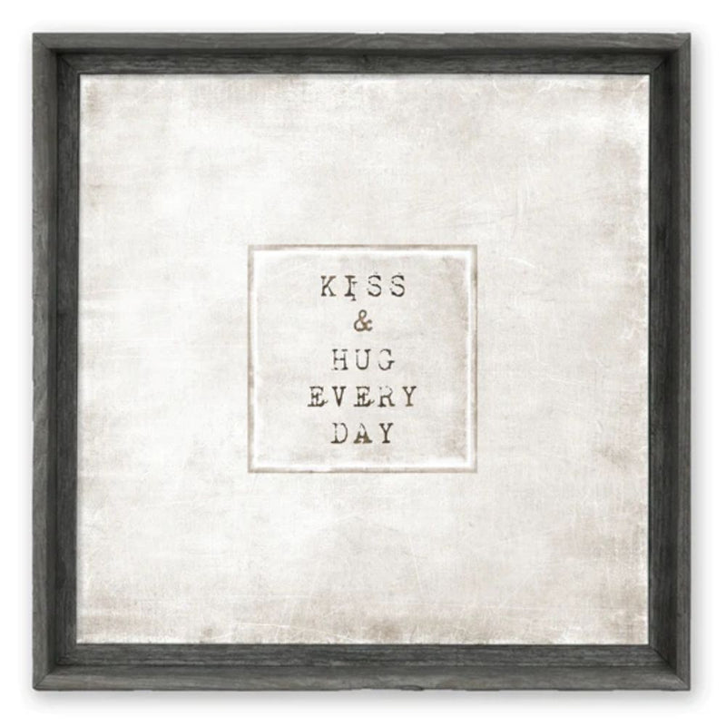 wood framed wall art print gallery wrap decor kiss and hug