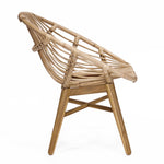 natural rattan accent chair teak legs
