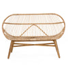 natural rattan sofa bench teak legs x-stretcher