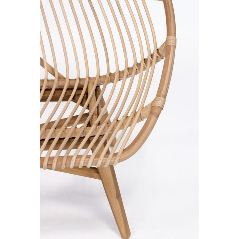 natural rattan sofa bench teak legs x-stretcher