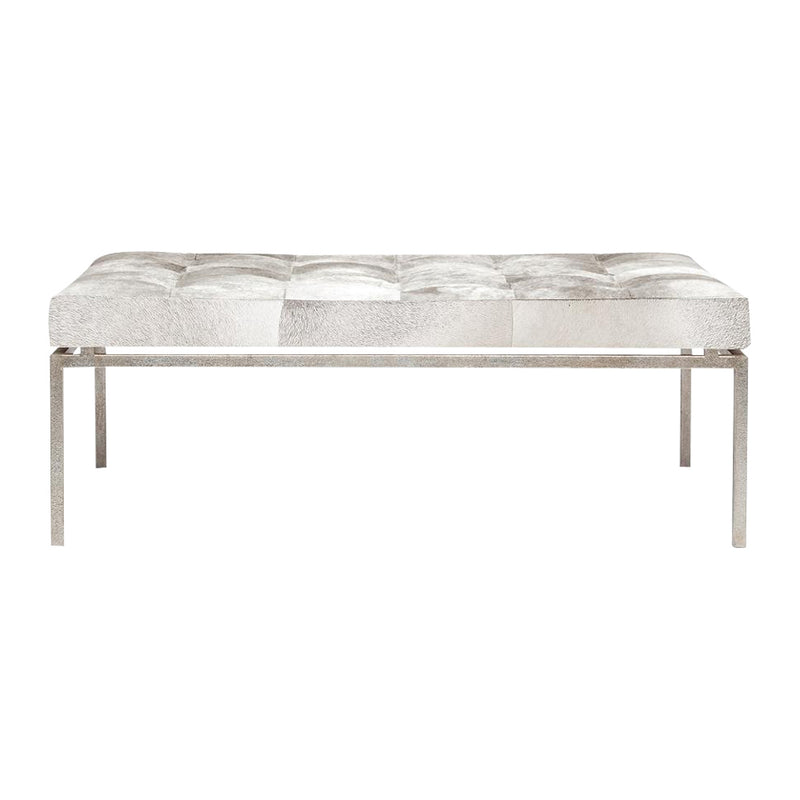 textured silver hair on hide coffee table rectangle