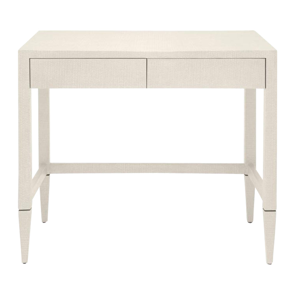 desk off white raffia wood lined drawers organic resin
