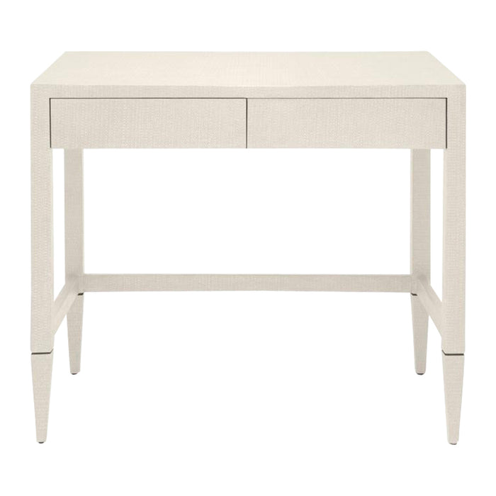 desk off white raffia wood lined drawers organic resin