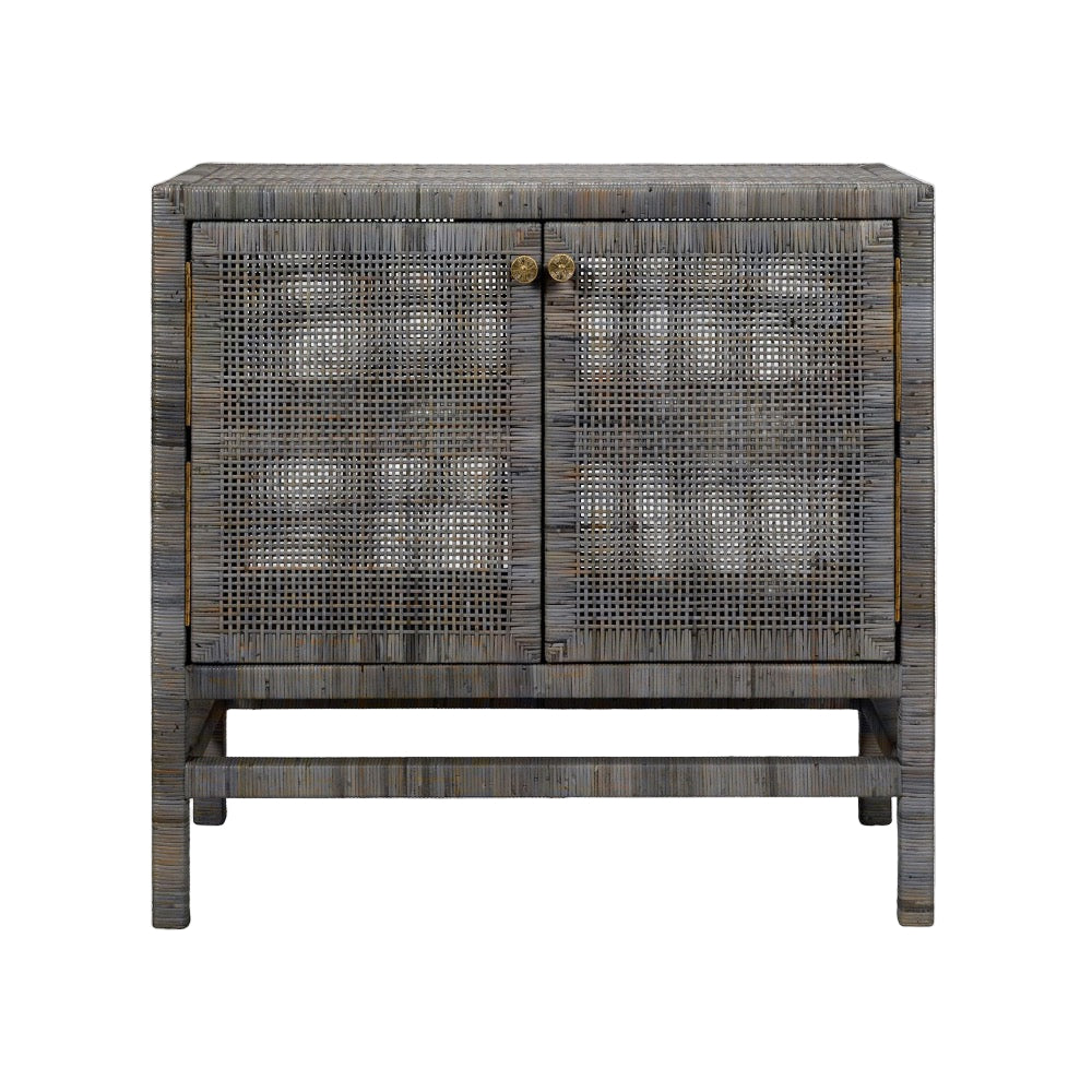 smoke peeled rattan buffet deep drawer storage
