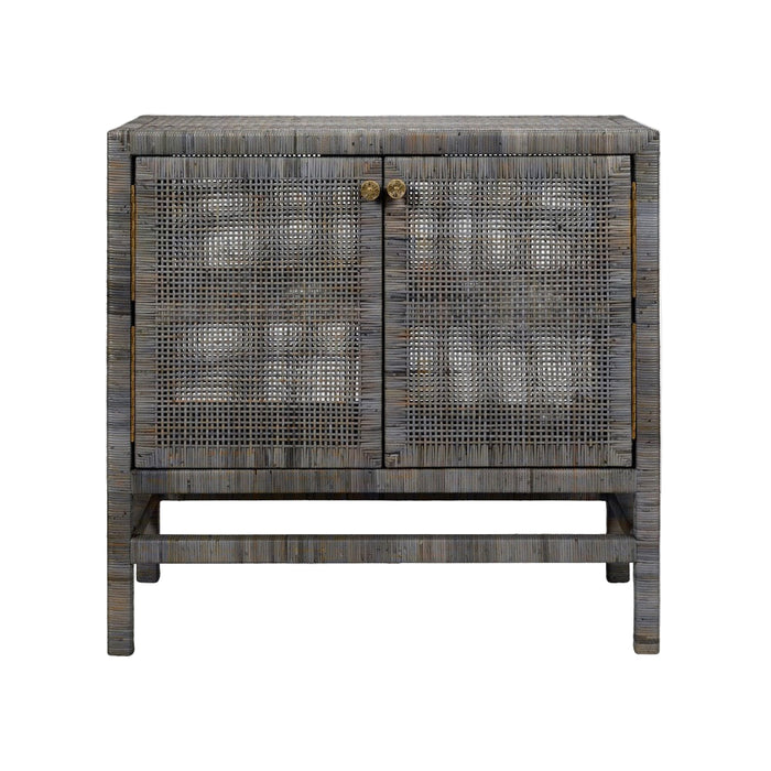smoke peeled rattan buffet deep drawer storage