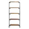standing shelf unit etagere wood five pipe frame industrial
