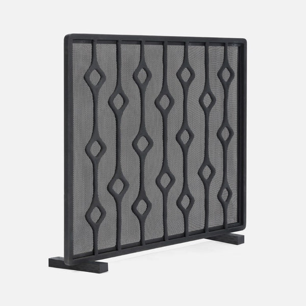 black cast iron fire screen 