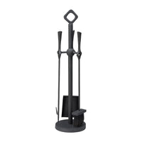 black cast iron fireplace tool set