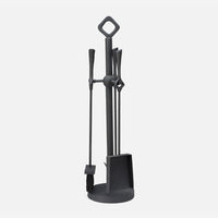 black cast iron fireplace tool set