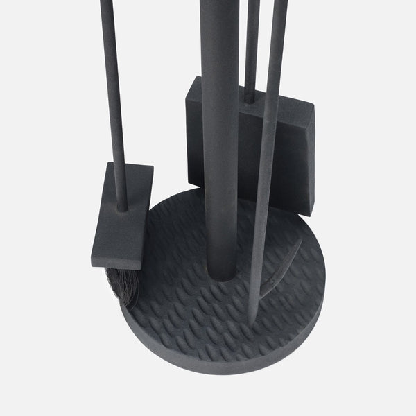 black cast iron fireplace tool set