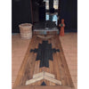 neutral black faux wood lay flat mat
