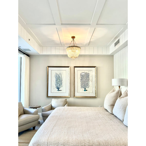 beaded chandelier framed art bed chairs lifestyle